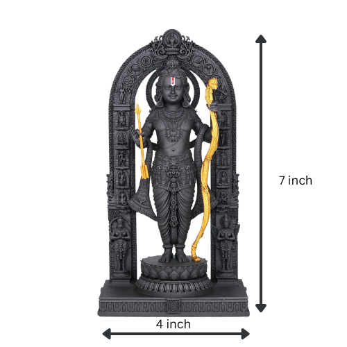 SPRINKLES 3D Ram Lalla Murti- Ayodhya Mandir Shree Ram Lalla Idol Showpiece for Home Décor I House Mandir, Decoration & Temple (Black & Golden) ARTICLE NO GDLKSJISD2M