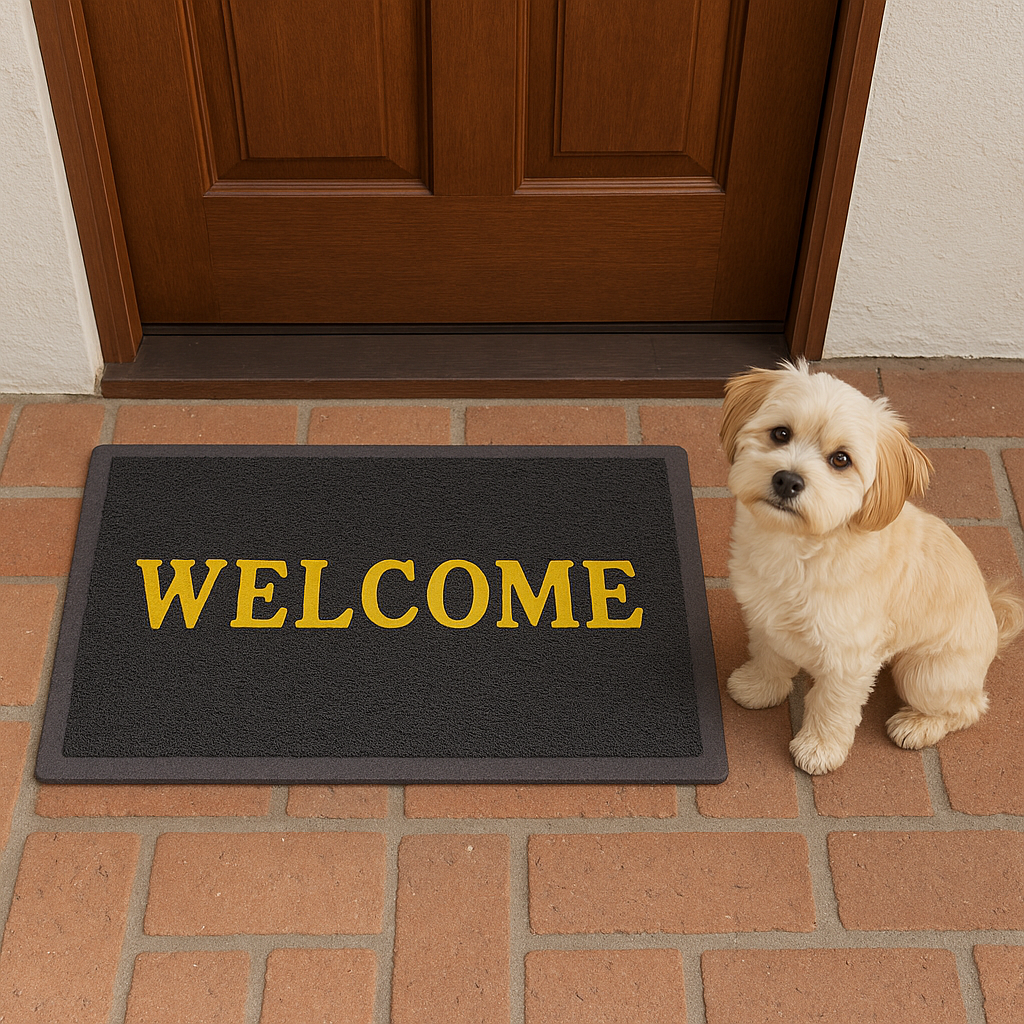 Tinyshades Solid PVC Anti Slip Welcome Printed Solid and Heavy Door Mat for Bath Room and Home Entrance ARTICLE NO HFTSDMD3M