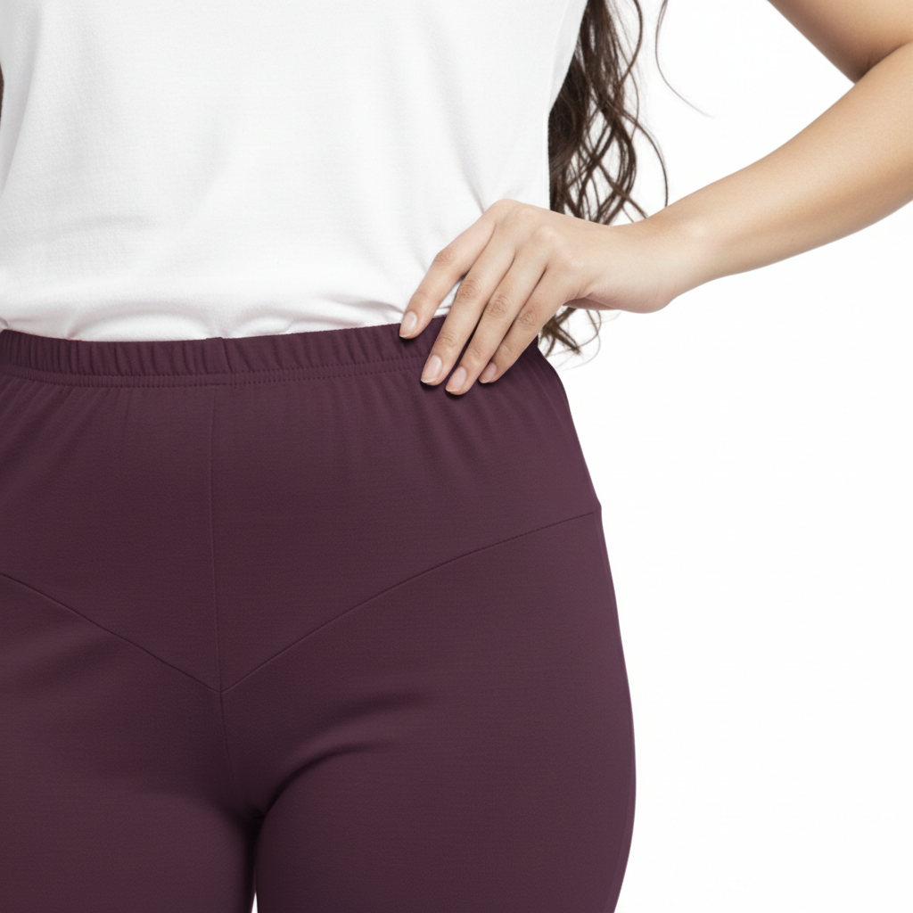 MOON FLY WOMEN 4 WAY STRETCH PYAZI CHURIDAAR LEGGINGS | HIGH RISE ELASTIC WAIST | SOLID FULL LENGTH | DAILY & ETHNIC WEAR