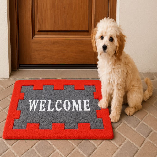 Tinyshades Solid PVC Anti Slip Welcome Printed Solid and Heavy Door Mat for Bath Room and Home Entrance ARTICLE NO HFTSDMD7M