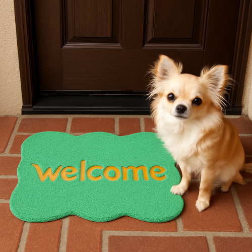 Tinyshades Solid PVC Anti Slip Welcome Printed Solid and Heavy Door Mat for Bath Room and Home Entrance ARTICLE NO HFTSDMD6M