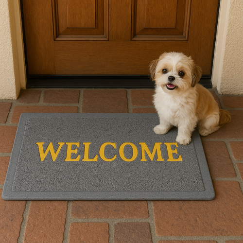 Tinyshades Solid PVC Anti Slip Welcome Printed Solid and Heavy Door Mat for Bath Room and Home Entrance ARTICLE NO HFTSDMD3M