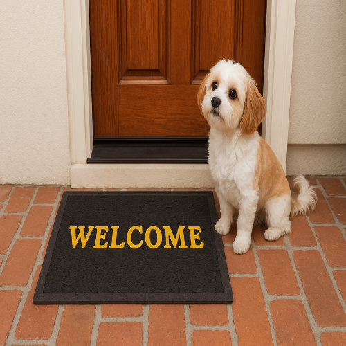 Tinyshades Solid PVC Anti Slip Welcome Printed Solid and Heavy Door Mat for Bath Room and Home Entrance ARTICLE NO HFTSDMD3M