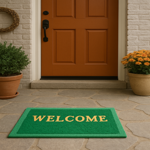 Tinyshades Solid PVC Anti Slip Welcome Printed Solid and Heavy Door Mat for Bath Room and Home Entrance ARTICLE NO HFTSDMD3M