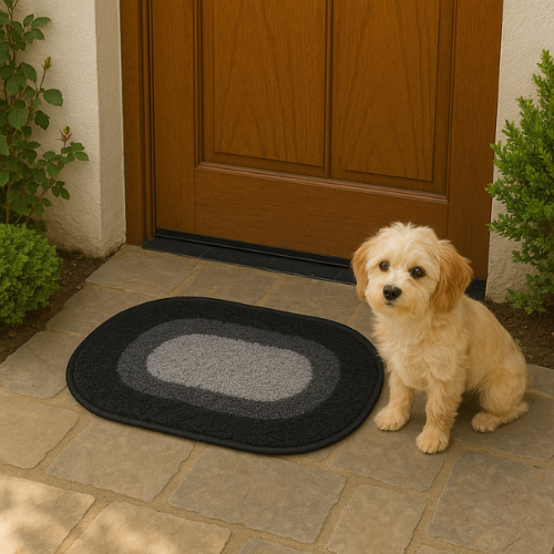 TINYSHADES 3D Microfiber Shaggy Oval Door Mat ARTICLE NO HFTSDMD5M