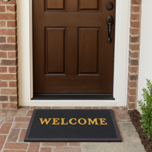 Tinyshades Solid PVC Anti Slip Welcome Printed Solid and Heavy Door Mat for Bath Room and Home Entrance ARTICLE NO HFTSDMD3M