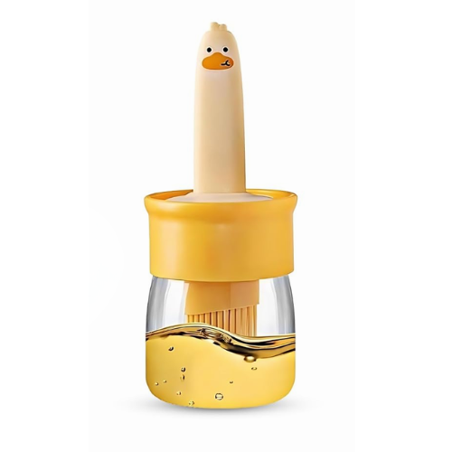 WELLMORA Premium Cooking Oil Dispenser Bottle with Silicone Brush 200ML |Oil Bottle for Kitchen Leak-proof Transparent Jar for Cooking, Baking, Grilling & BBQ|Versatile Oil Container with Brush ARTICLE NO HKODTPOBWD2M
