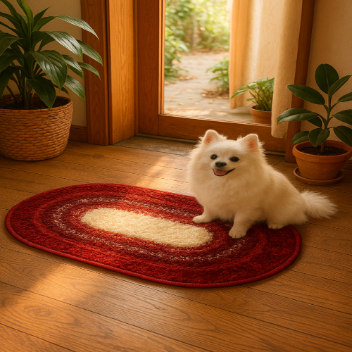 TINYSHADES 3D Microfiber Shaggy Oval Door Mat ARTICLE NO HFTSDMD5M