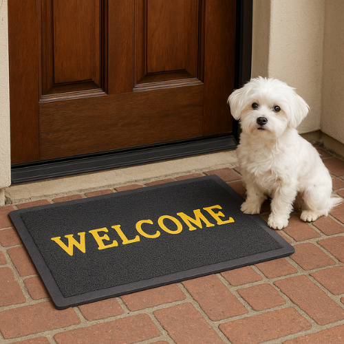 Tinyshades Solid PVC Anti Slip Welcome Printed Solid and Heavy Door Mat for Bath Room and Home Entrance ARTICLE NO HFTSDMD3M