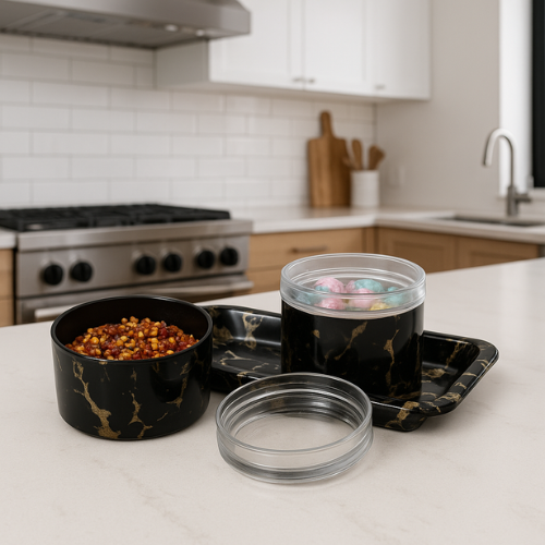 WELLMORA Dry Fruit Container Tray Set with Lid & Serving Tray, DryFruit Box Set with Serving Tray for Serving Sweets, Chips, Cookies Other Snacks ARTICLE NO HKWMDFBMD2M