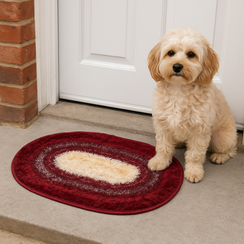 TINYSHADES 3D Microfiber Shaggy Oval Door Mat ARTICLE NO HFTSDMD5M