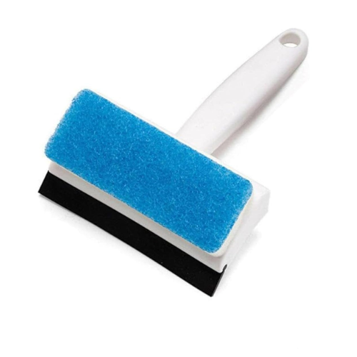 WELLMORA 2-in-1 Glass Wiper & Cleaning Brush Double-Sided Mirror, Tile, and Grout Cleaner for Bathroom and Windows, Car Wash Wiper, Glass Wipes car Glass Wiper ARTICLE NO HKFPHBFCWWD2M