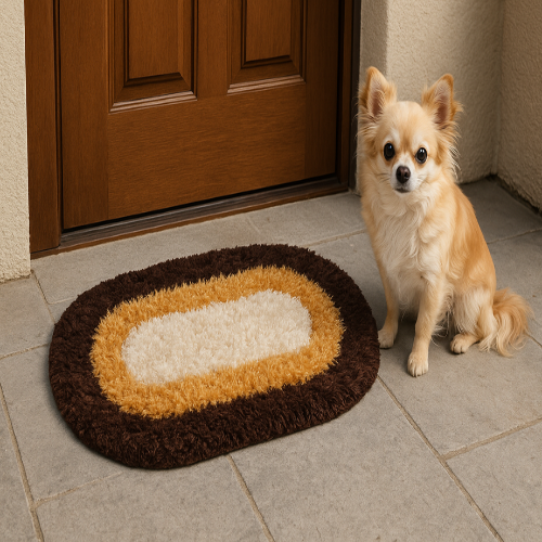 TINYSHADES 3D Microfiber Shaggy Oval Door Mat ARTICLE NO HFTSDMD5M