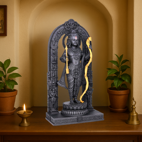 SPRINKLES 3D Ram Lalla Murti- Ayodhya Mandir Shree Ram Lalla Idol Showpiece for Home Décor I House Mandir, Decoration & Temple (Black & Golden) ARTICLE NO GDLKSJISD2M