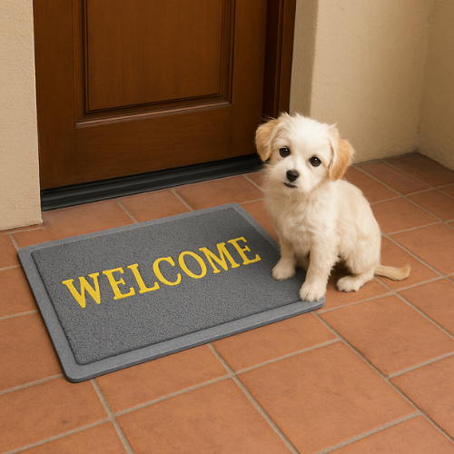 Tinyshades Solid PVC Anti Slip Welcome Printed Solid and Heavy Door Mat for Bath Room and Home Entrance ARTICLE NO HFTSDMD3M