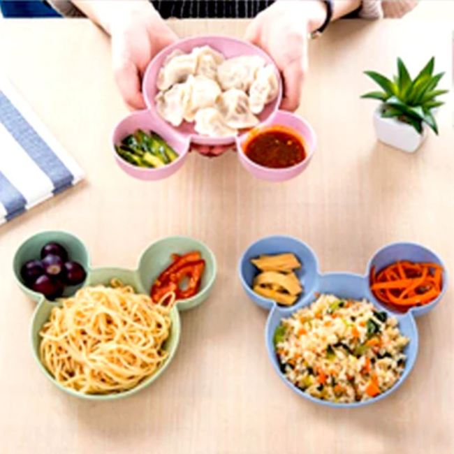 WELLMORA UNBREAKABLE PLASTIC MICKEY SHAPED KIDS/SNACK SERVING PLATE (WITHOUT STICKER) ARTICLE NO HKMSKSPWD1M