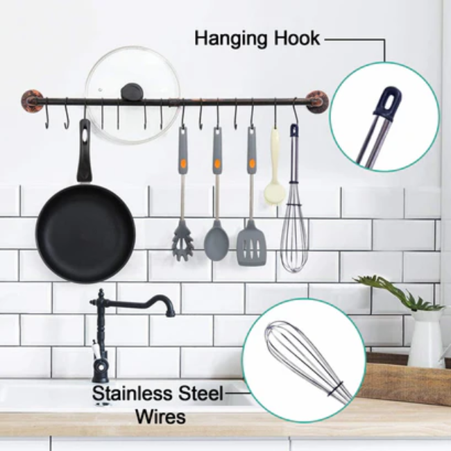 WELLMORA STAINLESS STEEL WIRE WHISK,BALLOON WHISK,EGG FROTHER, MILK & EGG BEATER (8 INCH) ARTICLE NO HKWBFMBWD1M