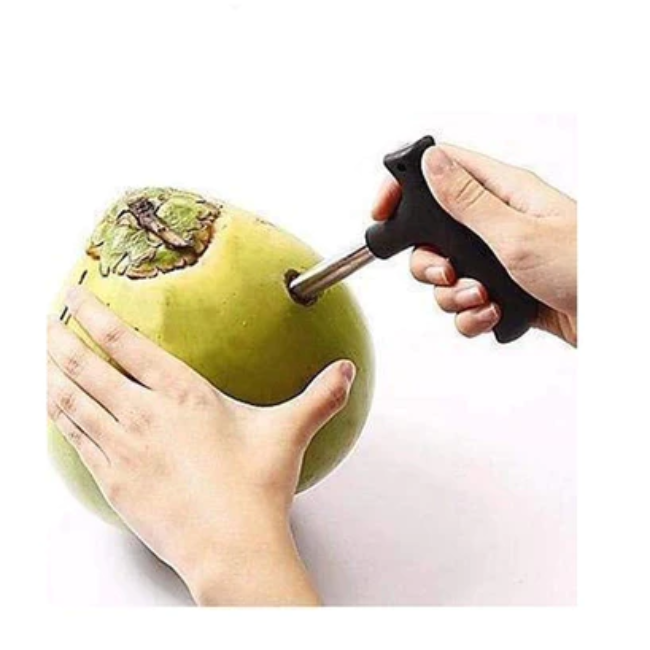 WELLMORA PREMIUM QUALITY STAINLESS STEEL COCONUT OPENER TOOL/DRILLER WITH COMFORTABLE GRIP ARTICLE NO HKSSCOTWD1M
