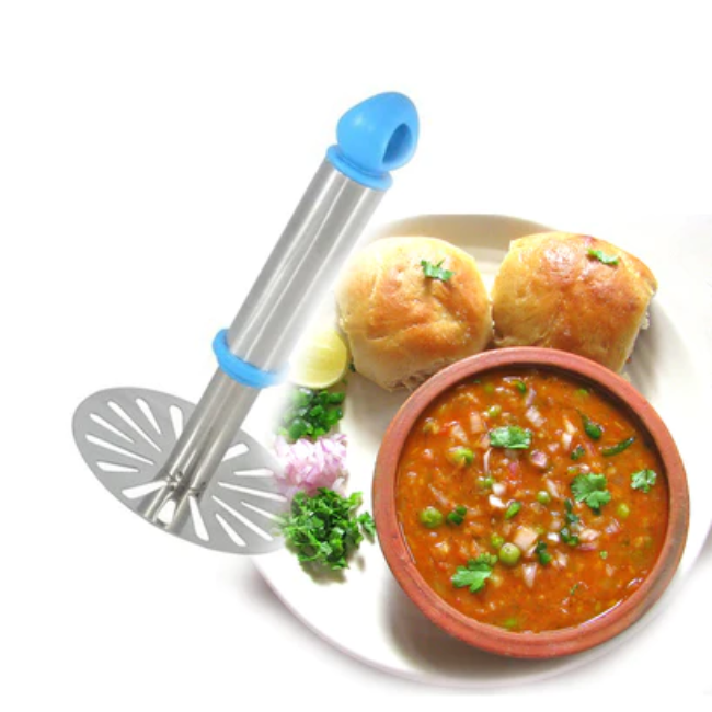 WELLMORA STAINLESS STEEL POTATO MASHER, PAUBHAJI MASHER ARTICLE NO HKSSPMPMWD1M