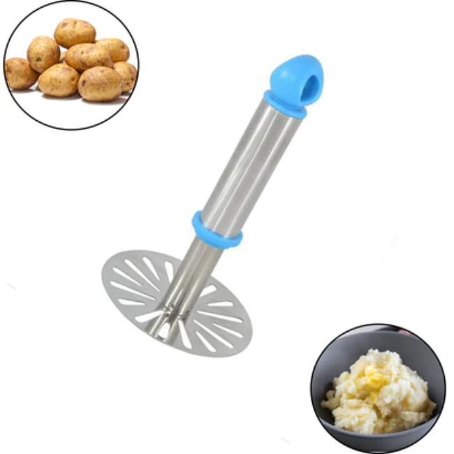 WELLMORA STAINLESS STEEL POTATO MASHER, PAUBHAJI MASHER ARTICLE NO HKSSPMPMWD1M