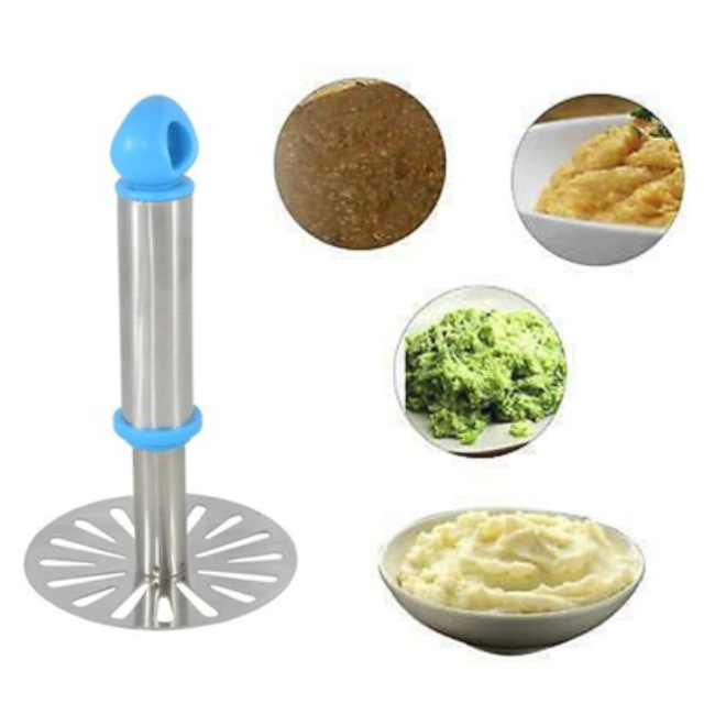 WELLMORA STAINLESS STEEL POTATO MASHER, PAUBHAJI MASHER ARTICLE NO HKSSPMPMWD1M
