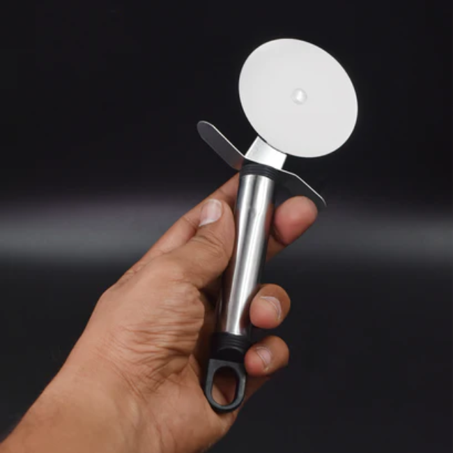 WELLMORA STAINLESS STEEL PIZZA CUTTER, PASTRY CAKE SLICER, SHARP, WHEEL TYPE ARTICLE NO HKSSPCWTWD1M