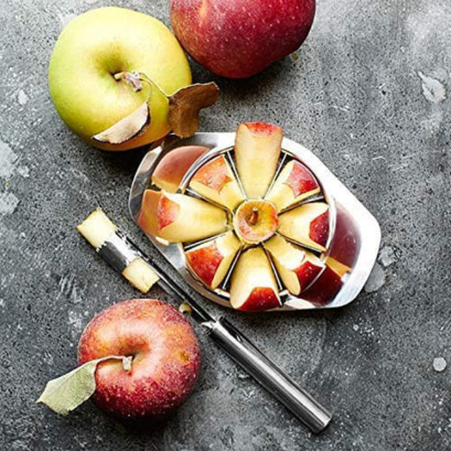 WELLMORA STAINLESS STEEL APPLE CUTTER/SLICER WITH 8 BLADES AND HANDLE ARTICLE NO HKSSACWD1M