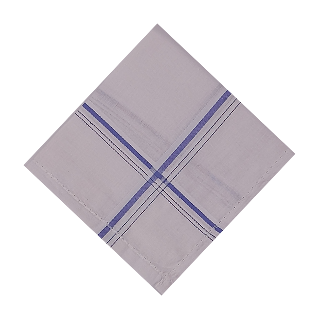 TINYSHADES Large Cotton Handkerchiefs Hanky Kerchief For Men White Striped (PACK OF 6) ARTICLE NO FAMNHKTSD3M