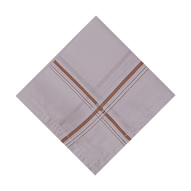 TINYSHADES Large Cotton Handkerchiefs Hanky Kerchief For Men White Striped (PACK OF 6) ARTICLE NO FAMNHKTSD3M
