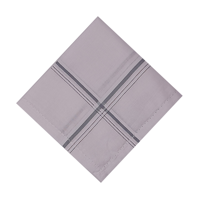 TINYSHADES Large Cotton Handkerchiefs Hanky Kerchief For Men White Striped (PACK OF 6) ARTICLE NO FAMNHKTSD3M