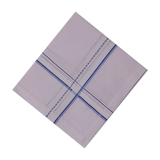 TINYSHADES Large Cotton Handkerchiefs Hanky Kerchief For Men White Striped (PACK OF 6) ARTICLE NO FAMNHKTSD4M
