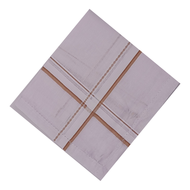 TINYSHADES Large Cotton Handkerchiefs Hanky Kerchief For Men White Striped (PACK OF 6) ARTICLE NO FAMNHKTSD4M
