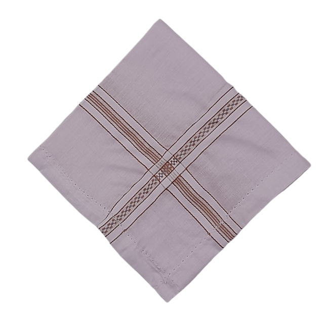 TINYSHADES Large Cotton Handkerchiefs Hanky Kerchief For Men White Striped (PACK OF 6) ARTICLE NO FAMNHKTSD5M