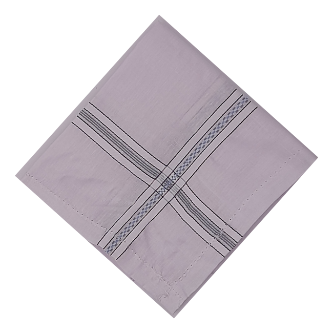 TINYSHADES Large Cotton Handkerchiefs Hanky Kerchief For Men White Striped (PACK OF 6) ARTICLE NO FAMNHKTSD5M