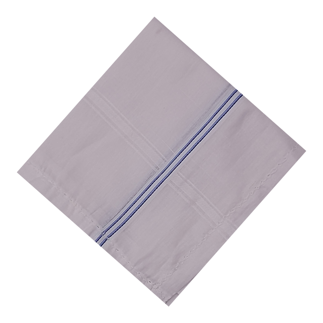 TINYSHADES Large Cotton Handkerchiefs Hanky Kerchief For Men White Striped (PACK OF 6) ARTICLE NO FAMNHKTSD6M