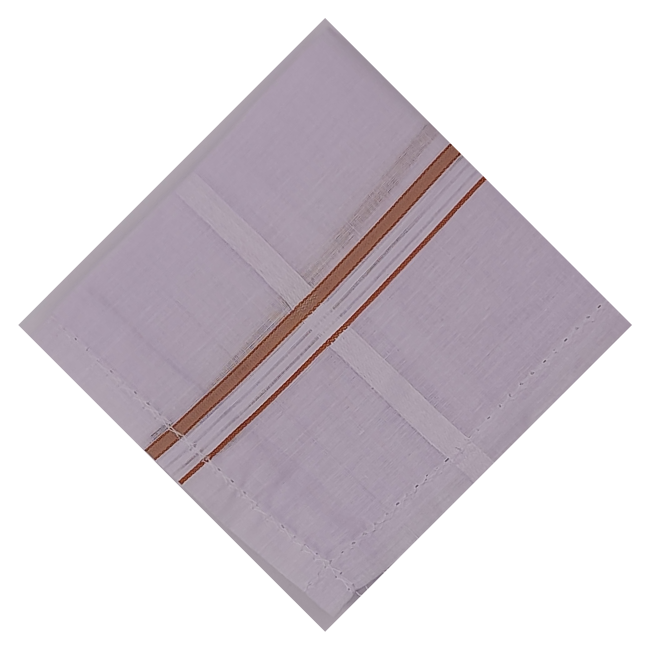TINYSHADES Large Cotton Handkerchiefs Hanky Kerchief For Men White Striped (PACK OF 6) ARTICLE NO FAMNHKTSD1M