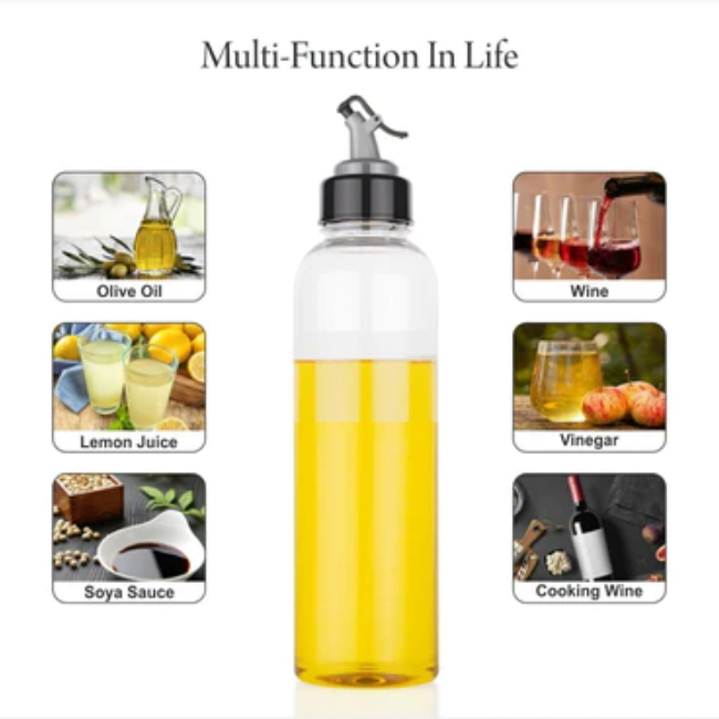 WELLMORA OIL DISPENSER TRANSPARENT PLASTIC OIL BOTTLE | 1 LITER ARTICLE NO HKODTPOBWD1M