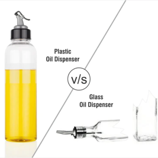 WELLMORA OIL DISPENSER TRANSPARENT PLASTIC OIL BOTTLE | 1 LITER ARTICLE NO HKODTPOBWD1M