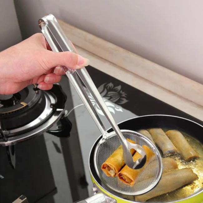 WELLMORA 2IN1 STAINLESS STEEL FILTER SPOON WITH CLIP FOOD KITCHEN OIL-FRYING MULTI-FUNCTIONAL ARTICLE NO HKSSFSWCFWD1M