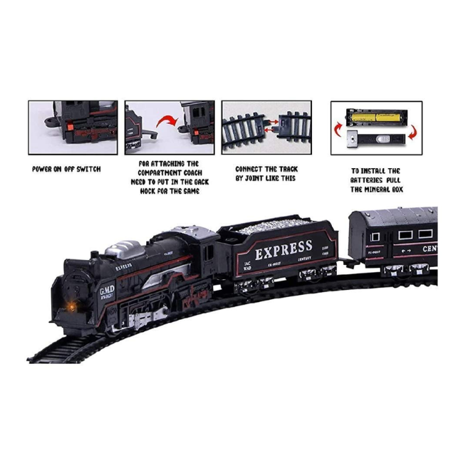 SOLO CITY Model Electric Toy Train Set with Track for Kids Battery Operated with Sound and Lights ARTICLE NO TYETTBOD1M