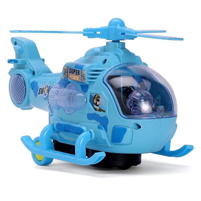 SOLO CITY Electric Helicopter Without Remote 360 Degree Rotation Musical and 3D Lights Helicopter Toy for Kids ARTICLE NO TYETHLSD1M