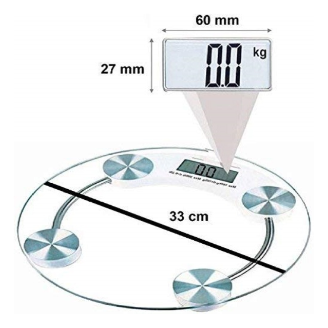 RAY VISION 8 Mm Round Thick LCD Display Health Body Weight Weighing Scale ARTICLE NO BWSD1M
