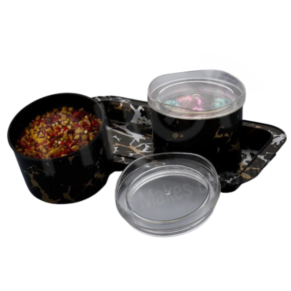 WELLMORA Dry Fruit Container Tray Set with Lid & Serving Tray, DryFruit Box Set with Serving Tray for Serving Sweets, Chips, Cookies Other Snacks ARTICLE NO HKWMDFBMD1M