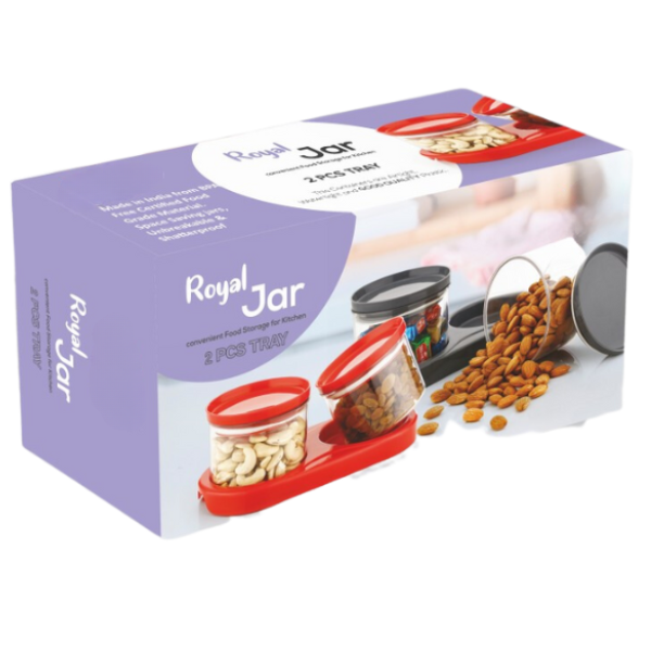 WELLMORA Dry Fruit Container Tray Set with Lid & Serving Tray, DryFruit Box Set with Serving Tray for Serving Sweets, Chips, Cookies Other Snacks ARTICLE NO HKWMDFBMD2M