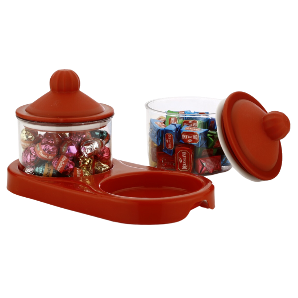 WELLMORA Dry Fruit Container Tray Set with Lid & Serving Tray, DryFruit Box Set with Serving Tray for Serving Sweets, Chips, Cookies Other Snacks ARTICLE NO HKWMDFBMD3M