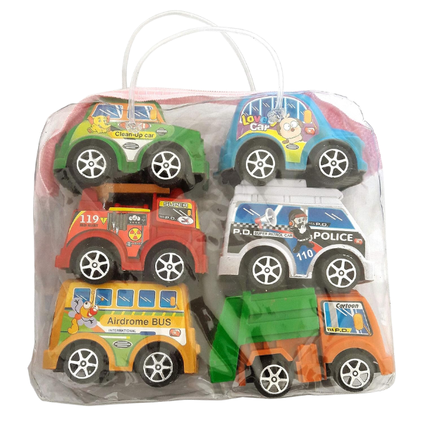 SOLO CITY Unbreakable Wonder Small Cars Set For Kids With Bag(Multicolor,Pack Of 6 ARTICLE NO TYUWSCD1M