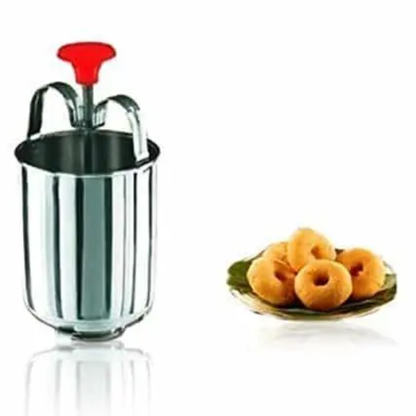WELLMORA Perfectly Shaped and Crispy Mendu Vada Maker The Ultimate Medu Vada Maker Machine Medu Vada and Donut Maker Stainless Steel for Homemade Donuts and Medu Vadas (Stainless Steel) ARTICLE NO HKSSMVDMD1M