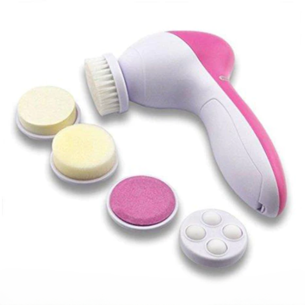 AIROTRON 5 in 1 Face Facial Exfoliator Electric Massage Machine Care & Cleansing Cleanser Massager Kit For Smoothing Body Beauty Skin Cleaner facial massager machine for face ARTICLE NO HTEFMD1M