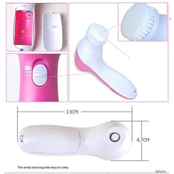 AIROTRON 5 in 1 Face Facial Exfoliator Electric Massage Machine Care & Cleansing Cleanser Massager Kit For Smoothing Body Beauty Skin Cleaner facial massager machine for face ARTICLE NO HTEFMD1M