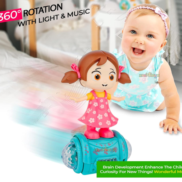 SOLO CITY Musical Dancing Girl Doll Activity Play Center Toy 360 Degree Rotating with Flashing Lights and Bump n Go Action Toys for Kids ARTICLE NO TYMDDWLD1M